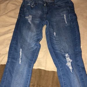 Distressed jeans